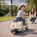 Moto Elettrica per Bambini 3+ Anni Licenza Piaggio Vespa 7,2 V 81x37x63 cm con Rotelle Rimovibili 3-5 km/h Max 30 kg in PP Bianco      