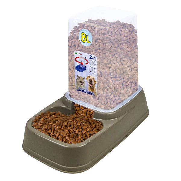 prezzo Distributeur automatique par gravité 2en1 pour croquettes et 8L d'eau