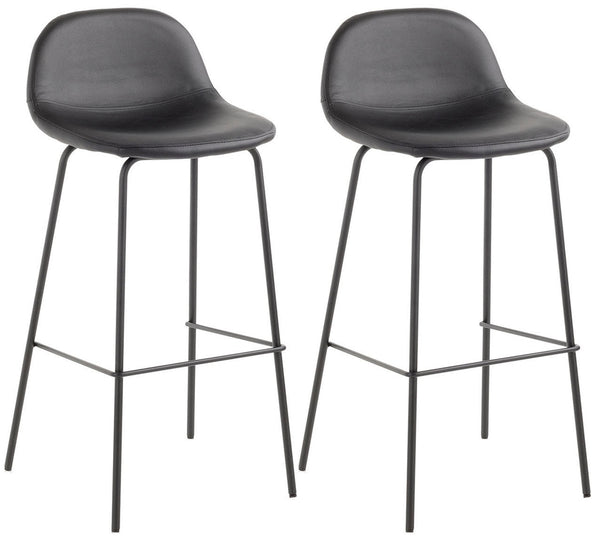 online Lot de 2 Tabourets 42x43x91,5 cm en Simili Cuir Noir