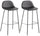 Lot de 2 Tabourets 42x43x91,5 cm en Simili Cuir Noir
