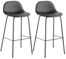 Set 2 Sgabelli 42x43x91,5 cm in Similpelle Nero