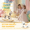 Cavallo a Dondolo per Bambini 1,5-3 Anni 68x26x53 cm con Base Larga in Legno MDF e Multistrato Multicolore      