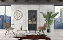 Mobile Iron School Grid 63x38,5x164 cm in Ferro e Legno di Abete Nero e Marrone