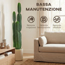 Pianta Artificiale di Cactus Ø25x111 cm con 3 Steli in EVA e Vaso in PP Verde      