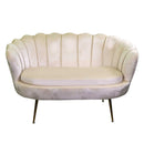 Divano 2 Posti 128x74xh50 cm in Velluto Crema