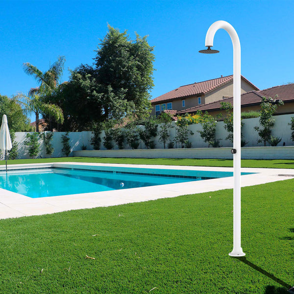 Doccia da Giardino ad Acqua Fredda in Alluminio con Timer Sined Luna Bianco sconto