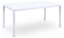 Tavolo da Giardino 160x90x75 cm in Alluminio Piano in Vetro Kraus Modigliani Bianco