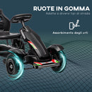 Go Kart a Pedali per Bambini 5-12 Anni con Sedile Regolabile e Freno a Mano Nero   
