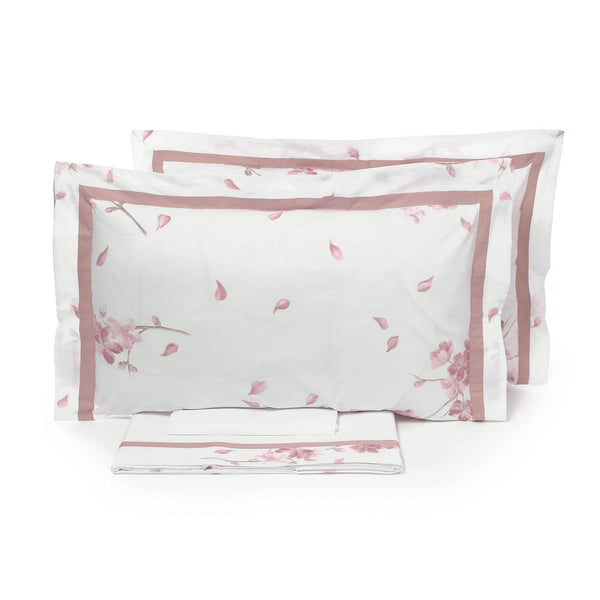 sconto Parure de lit double dessus et dessous et taies d'oreiller à imprimé Garrini Sophie rose