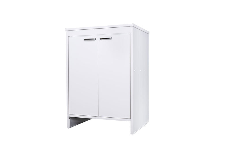 Mobile Lavanderia da Esterno 60x49x84 cm in PVC Bianco 