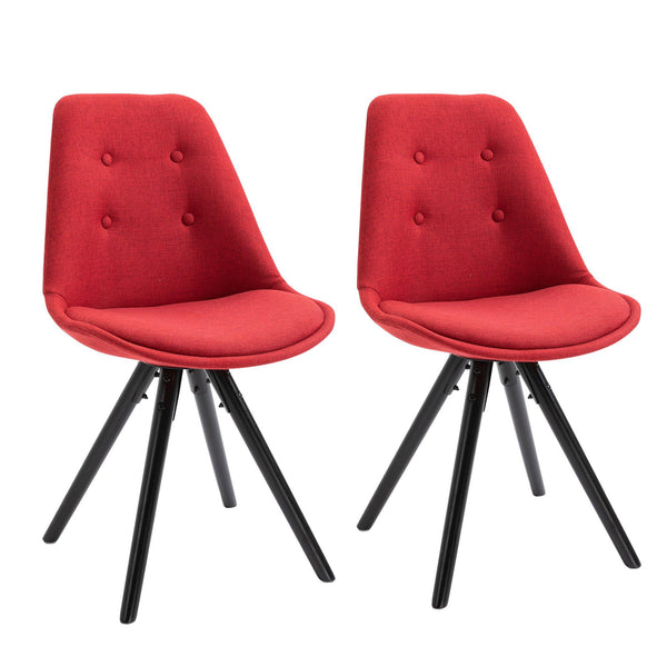 Lot de 2 Chaises Rembourrées 48x56x87 cm en Tissu Rouge acquista