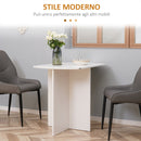 Tavolo da Pranzo Pieghevole Salvaspazio 90x60x74 cm in Legno Bianco