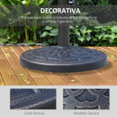 Base per Ombrellone da Giardino 12kg Rotonda in Resina Marrone Ø44x33 cm 