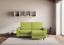 Divano 2 Posti con Pouf 168x145x85 cm Sakar in Tessuto Verde