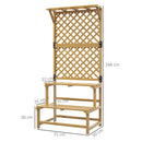 Fioriera con Grigliato per Rampicanti 75x50x166 cm 2 Ripiani e Barra Superiore in Legno di Abete Giallo      