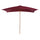 Parasol de jardin 2x3m en bois et polyester bordeaux