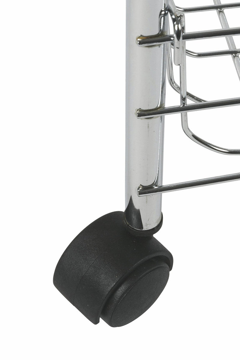 Carrello da Cucina 4 Ripiani 41x26,5x75 cm in Metallo Cromato