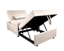 Poltrona Letto Singolo Trasformabile 80x113x45 cm in Tessuto Beige