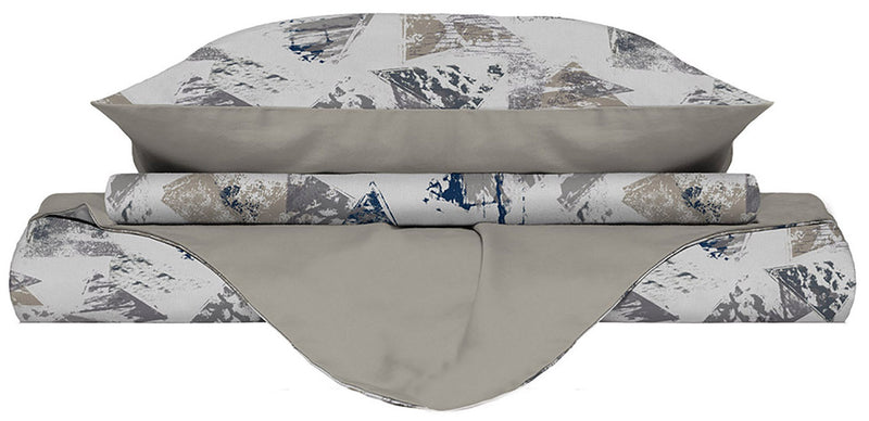 Copripiumino con Federe Stampato in Microfibra Urban Blu Varie Misure