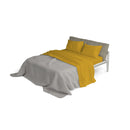 Set Lenzuola Matrimoniale Sopra Sotto e Federe Tinta Unita Senape