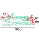 Scritta Luminosa Merry Christmas 160x63 cm Multicolore 684 LED IP44 Uso Esterno