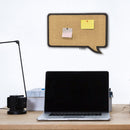 Set da 3 Pz Bacheca in Sughero Forma Fumetto con Cornice Nera da Parete