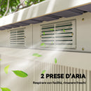 Ripostiglio da Giardino 280x130x172 cm con 2 Prese d'Aria e 2 Porte Scorrevoli in Acciaio Grigio Chiaro      