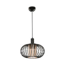 Lampada a sospensione Terla  con struttura in ferro e diffusore in vetro