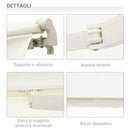 Tenda da Sole Avvolgibile a Parete 295x245 cm in Alluminio e Poliestere Bianco