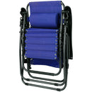 Sedia Poltrona Giardino Zero Gravity Pieghevole Acciaio Oxford con Vassoio Blu