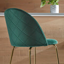 Set 4 Sedie Imbottite 38x43x74 cm in Vellluto Velvet Ottanio e Oro