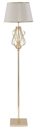 Lampada da Terra Glam x Ø40x170 cm in Ferro Plastica e Poliestere Oro e Crema