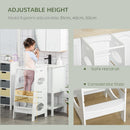 Torre Montessoriana per Bambini 40x50x90 cm Altezza Regolabile in MDF Bianca