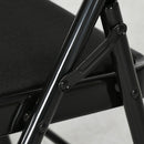 Set 6 Sedie Pieghevoli con Seduta Imbottita e Struttura in Acciaio Nero  