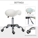 Sgabello per Estetista Parrucchiere Salone Seduta Sella Crema 52×53×49-61 cm 
