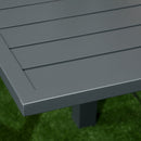 Set Tavolo Allungabile e 6 Sedie da Giardino in Alluminio Grigio