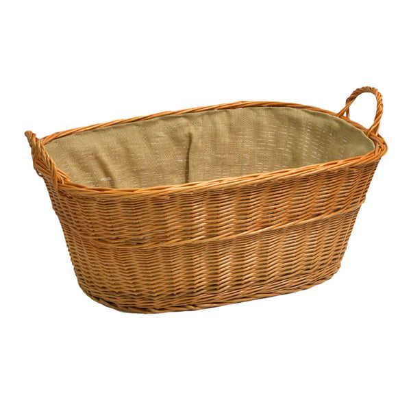 sconto Panier à bois de chauffage européen en osier et jute 74x51H32/38cm