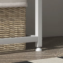 Tavolo Consolle da Ingresso con Ripiano Aperto 100x30x87 cm in Acciaio e Truciolato Bianco