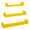 Lot de 3 étagères murales 60-50-40x15,5x8 cm en fibre de bois magnétique jaune canari