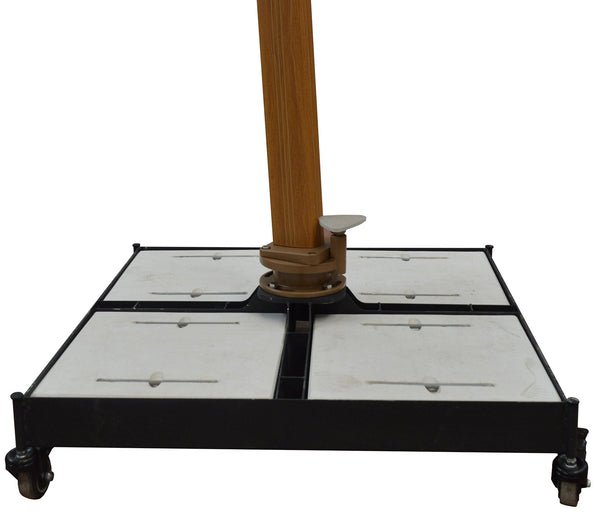 sconto Socle pour parasol de jardin à roulettes 87x87 cm en fer peint