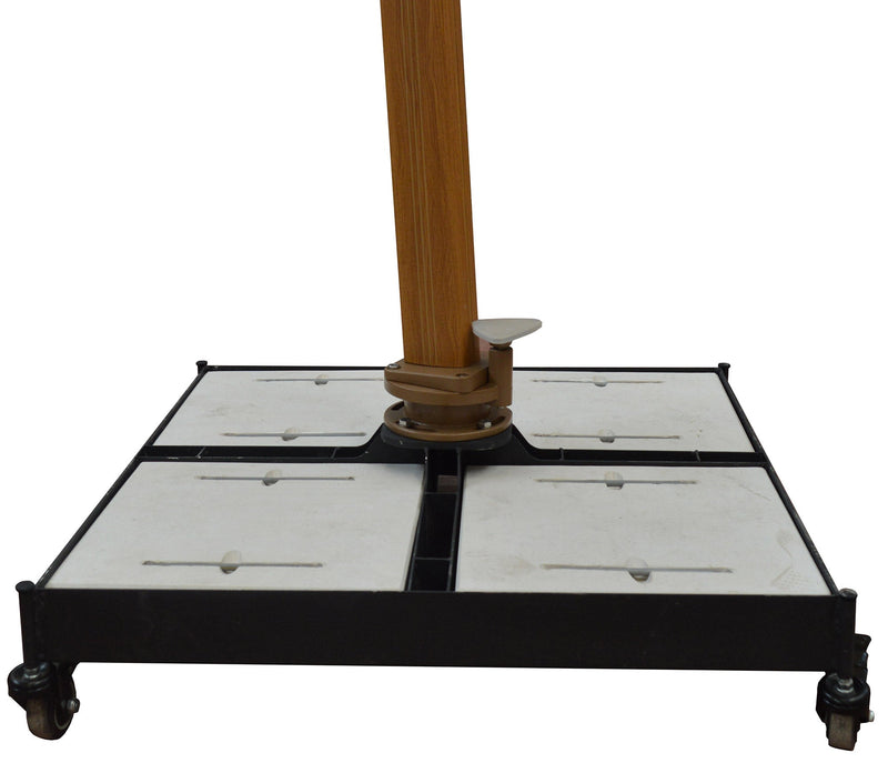 Base per Ombrellone da Giardino con Ruote 87x87 cm in Ferro Verniciato