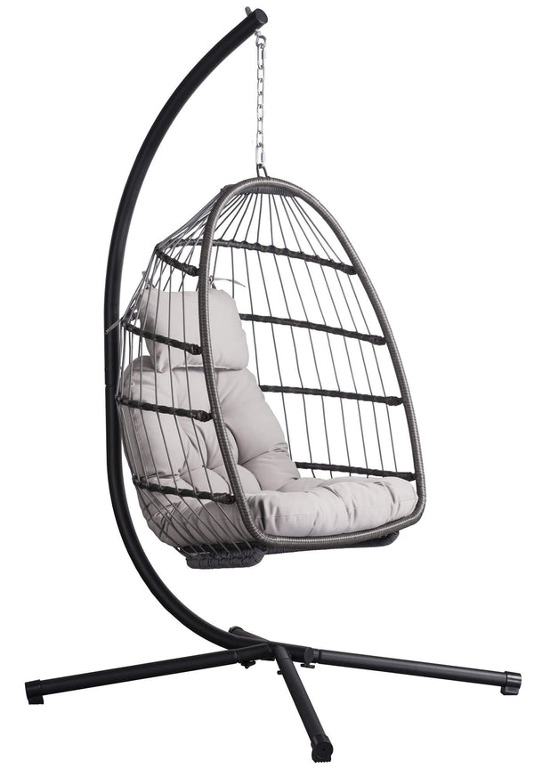 Hamac de jardin Swing 113x101x197 cm en acier et polyester gris acquista