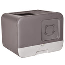 Lettiera Coperta per Gatti 53x40x40 cm in Plastica Viola e Bianco