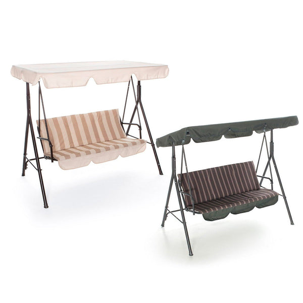 Rocking chair Hawaii 165x125x184 cm avec structure en acier peint et coussins en polyester marron prezzo