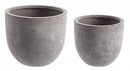 Set 2 Vasi Cement Basso Grigio