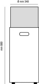 Camino a Bioetanolo da Pavimento Ø34x88cm Karlsen Gallipoli Nero