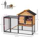 Conigliera da Giardino 122x63x92 cm con Rampa in Legno e Metallo