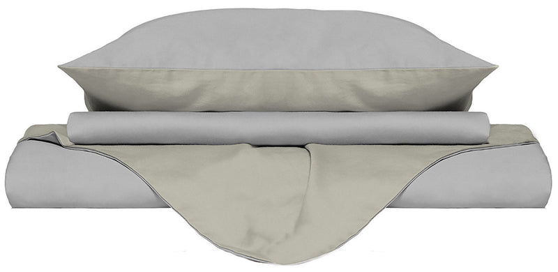 Copripiumino con Sacco e Federe Doubleface Grigio Chiaro\/Panna Varie Misure