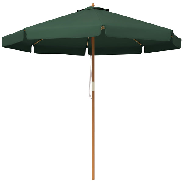 prezzo Ombrellone da Giardino Ø325x250 cm in Bambù e Poliestere Verde