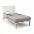 Letto 1 Piazza e Mezza con Rete Rivestita Similpelle Bianco Tessis Testata Soft Varie Misure
